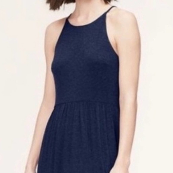 LOFT Navy Blue Halter Midi Dress XS - Picture 9 of 9